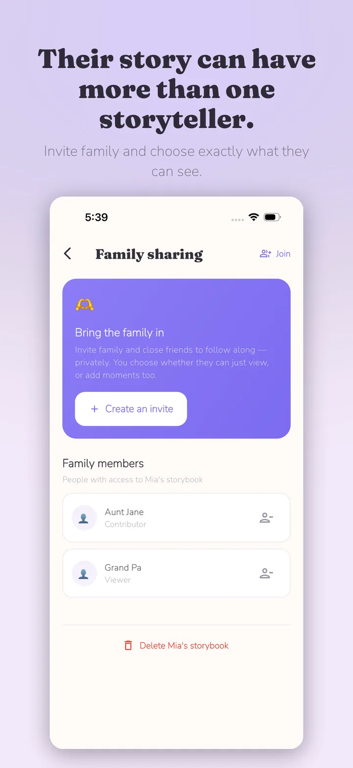 Family photo and written childhood story beside a phone on a kitchen counter